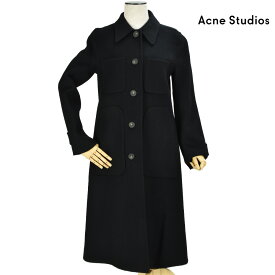 アクネストゥディオズ Acne Studios A90154-9000 COAT BLACK ウール ロングコート ステンカラーコート ブラック 黒 レディース【送料無料】