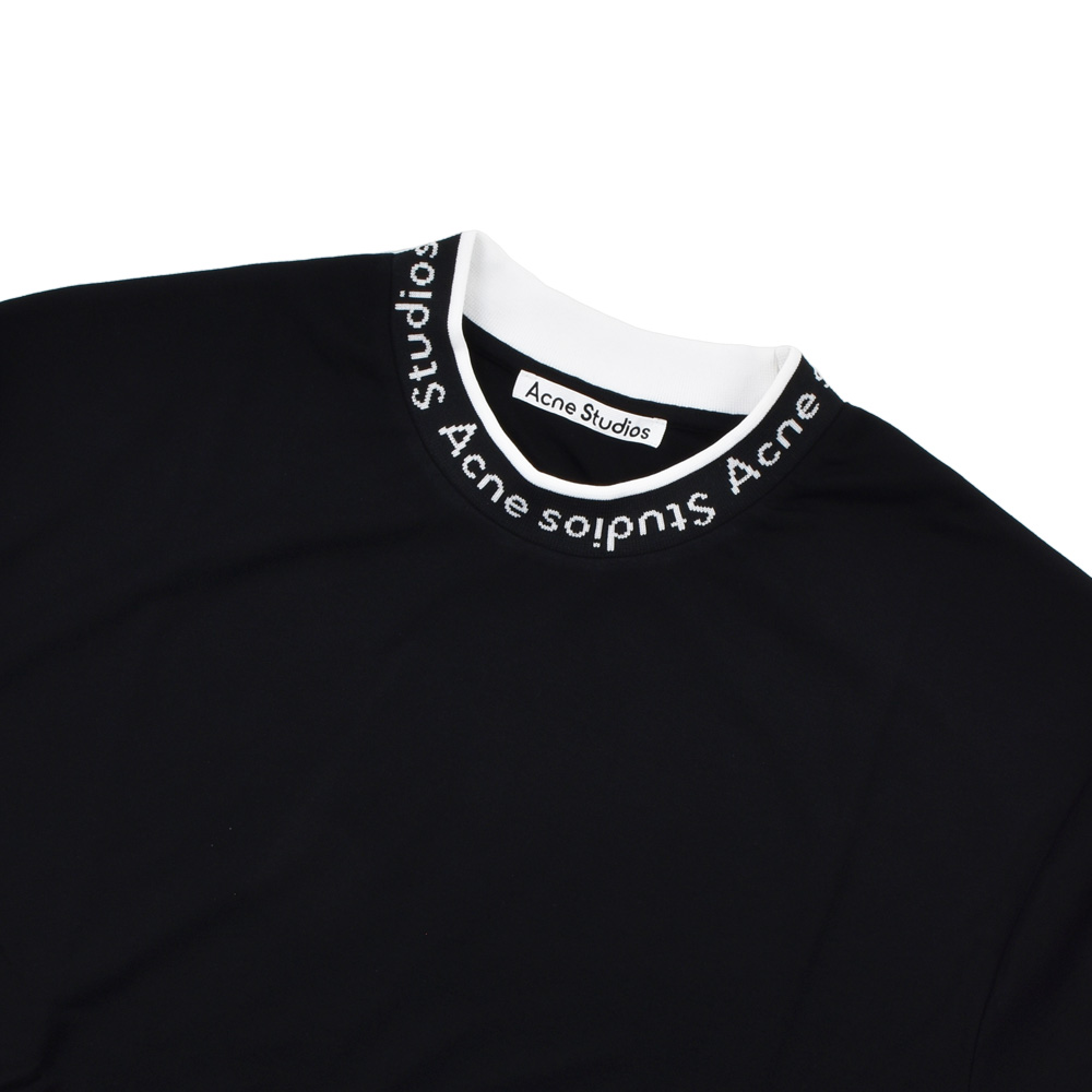 アクネストゥディオズ Tシャツ メンズ カットソー ロゴバインディングTシャツ 半袖 トップス ブラック 黒 Acne Studios  T-SHIRT【送料無料】 | クラウドモーダ