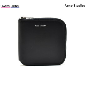 アクネストゥディオズ 二つ折り財布 レディース メンズ ラウンドファスナー ブラック 黒 Acne Studios【送料無料】