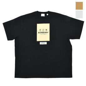 【6/5 23:59まで エントリー＆楽天カードご利用でポイント4倍】【楽天スーパーSALE】バーバリー Tシャツ メンズ カットソー クルーネック 半袖 ブラック ホワイト キャメル BURBERRY 【送料無料】