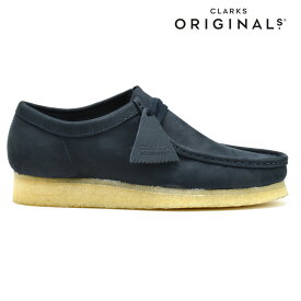 クラークス オリジナルス ワラビー メンズ ローカット モカシン シューズ インク ヌバック レザー ネイビー系 CLARKS ORIGINALS WALLABEE【送料無料】