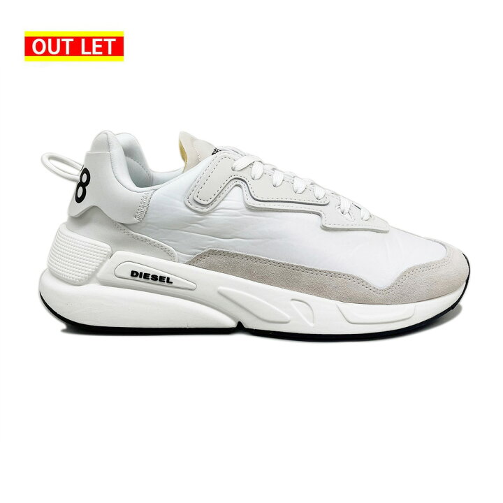 楽天市場 10 30 0 00 23 59 エントリー 楽天カード利用でポイント5倍 アウトレット 返品 交換不可 右足外側汚れあり 左足 つま先汚れあり ディーゼル スニーカー メンズ ダッドスニーカー ホワイト 白 Diesel S Serendipity Lc 送料無料 クラウドモーダ