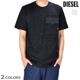 ディーゼル Tシャツ メンズ カットソー ポケットTシャツ ポケT 半袖 クルーネック ブラック ホワイト 黒 白 DIESEL T-WORKAN【送料無料】