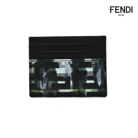 フェンディ カードケース メンズ パスケース 定期入れ ブラック 黒 カモフラ FENDI【送料無料】