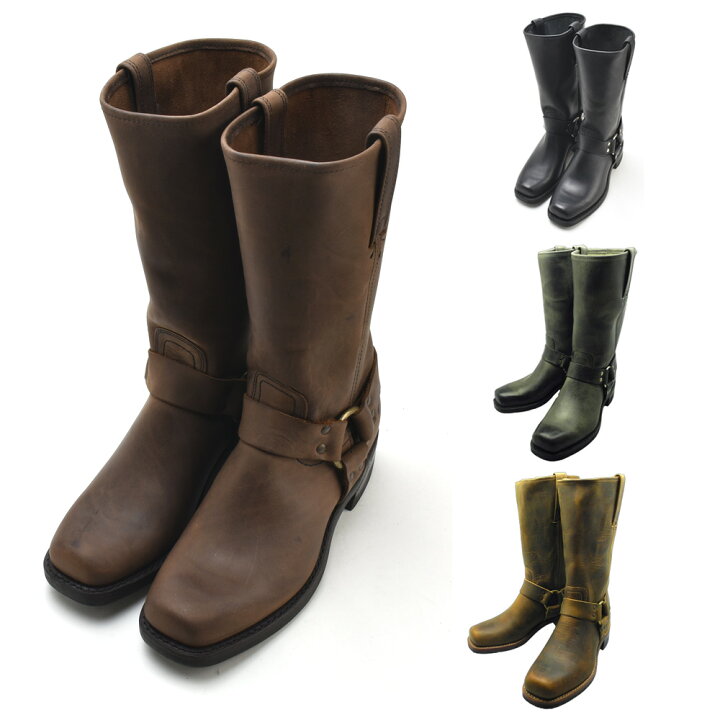 楽天市場】FRYE 12R HARNESS BOOTS 87350 CHARCOAL BLACK DARKBROWN 