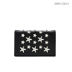 【4/25 0:00-23:59 エントリー＆楽天カードご利用でポイント4倍】ジミーチュウ JIMMY CHOO NELLO CST/BLACK スタースタッズ付き カードケース パスケース 名刺入れ ブラック 黒 メンズ レディース【送料無料】