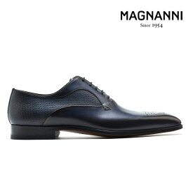 【交換送料無料】マグナーニ MAGNANNI 19534 AZUL 内羽根プレーントゥ レースアップシューズ ドレスシューズ ビジネスシューズ ボロネーゼ製法 ブルー 青 メンズ【送料無料】