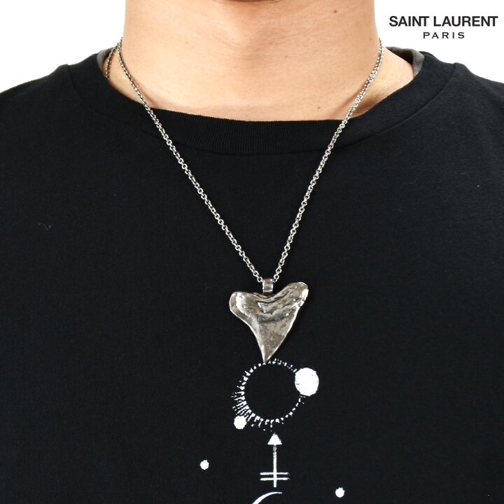 楽天市場 サンローラン パリ ネックレス メンズ ペンダント シルバー 黒 Ysl Saint Laurent 送料無料 クラウドモーダ