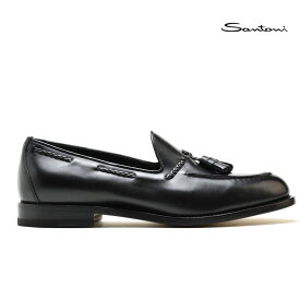 【交換送料無料】サントーニ タッセルローファー スリッポン 革靴 ブラック 黒 メンズ Santoni MCHI12880LC5NIE0NO1 BLACK【送料無料】