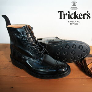 �g���b�J�[�Y TRICKER'S �J���g���[�u�[�c M2508 ���[���g�� �����Y �_�C�i�C�g�\�[�� �E�B���O�`�b�v �u���b�N Black Book binder Brogue Boots�y���������z