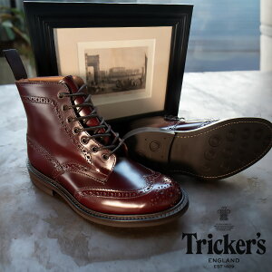 �g���b�J�[�Y TRICKER'S �J���g���[�u�[�c M2508 ���[���g�� �����Y �_�C�i�C�g�\�[�� �E�B���O�`�b�v �o�[�K���f�B�[ Burgundy Book binder Brogue Boots�y���������z