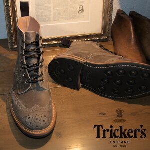 �g���b�J�[�Y TRICKER'S �J���g���[�u�[�c M2508 ���[���g�� �����Y �_�C�i�C�g�\�[�� �E�B���O�`�b�v �V�����p�� Champagne Waxy Commander Brogue Boots�y���������z