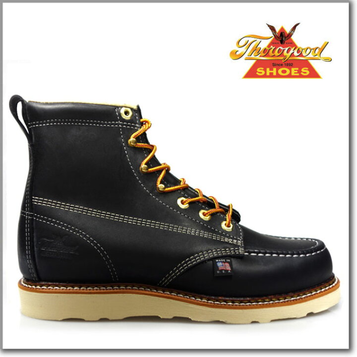 楽天市場】ソログッド THOROGOOD 6 MOC TOE black814-6201 HANTING 