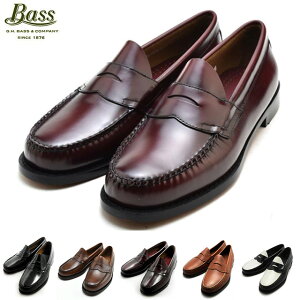 【ハッピーな週末くん】ジーエイチバス G.H.BASS PENNY LOGAN 490280 490264 Eワイズ ペニー ローガン ブラック バーガンティ タン ワイン ローファー カジュアル ドレス シューズ 革靴 メンズ