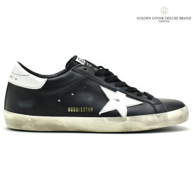 【ゴールデンウイークSALE】ゴールデングース スニーカー メンズ スーパースター レザー ダメージ加工 ブラック 黒 GOLDEN GOOSE DELUXE BRAND SUPER STAR【送料無料】