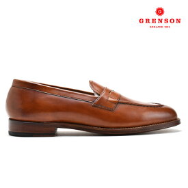 グレンソン GRENSON LLOYD TAN HAND PAINTED 111372 ローファー スリッポン 革靴 紳士靴 靴 タン メンズ【送料無料】