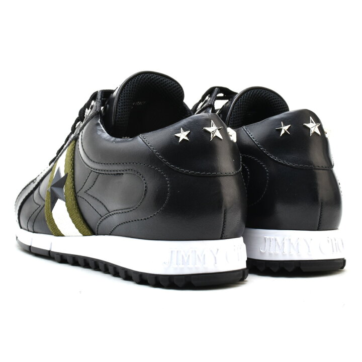 楽天市場 2 25 0 00 23 59 エントリー 楽天カード利用でポイント5倍 ジミーチュウ Jimmy Choo Rafi ラフィ スニーカー スタースタッズ エンボスロゴ ランニングシューズ ウォーキングシューズ メンズ ブラック 黒 Black 送料無料 クラウド シューカンパニー