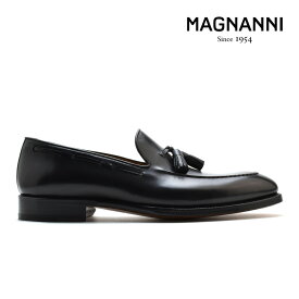 マグナーニ MAGNANNI 21155 NEGRO タッセルローファー ドレスシューズ ビジネスシューズ Uチップ 革靴 紳士靴 ブラック 黒 メンズ【送料無料】