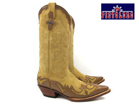 ピストレロ PISTOLERO 8002 western boots / cow boysand suede× brown leather ウエスタンブーツカウボーイブーツ レザー刺繍 ステッチ beige 【送料無料】