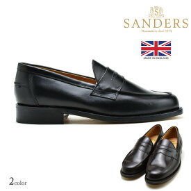 サンダース ペニーローファー メンズ ビジネスシューズ 革靴 ブラック ブラウン 黒 茶 SANDERS【送料無料】