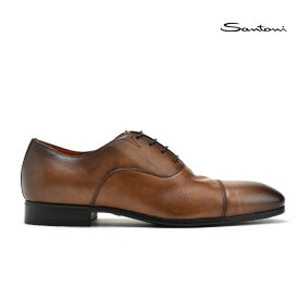 サントーニ ビジネスシューズ ドレスシューズ メンズ ストレートチップ 革靴 ブラウン Santoni MGSI11011SMOICLBS47【送料無料】
