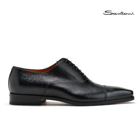 サントーニ ビジネスシューズ ドレスシューズ メンズ ストレートチップ 革靴 ブラック 黒 Santoni MCBO15004JC6IOBYN01【送料無料】