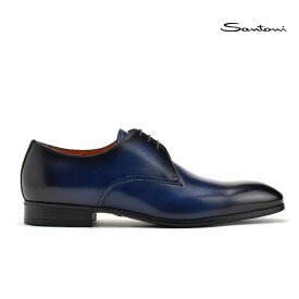 サントーニ ビジネスシューズ ドレスシューズ メンズ プレーントゥ 革靴 ブルー 青 Santoni MGSI15018SMOIPURU64【送料無料】