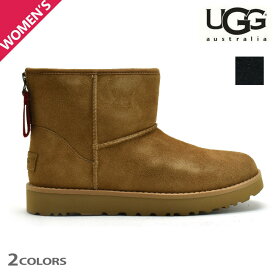 アグ クラシックミニロゴジップ ブーツ レディース ムートンブーツ シープスキン ブラウン ブラック UGG CLASSIC MINI LOGO ZIP【送料無料】