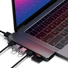 Satechi Type-C アルミニウム Proハブ 7-in-2 (スペースグレイ) MacBook Pro, MacBook Air 2018以降対応 40Gbs USB-C PD 4K HDMI Micro/SDカード USB 3.0ポート 2