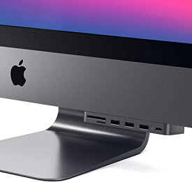 Satechi USB-C クランプハブ Pro (スペースグレイ) (2017/2019/2020 iMac/iMac Pro対応) USB-C データポート, 3xUSB-A 3.0, Micro/SDリーダー (2021 iMacには装着できませ