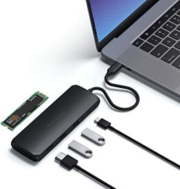 Satechi ハイブリッド USB-Cハブ (ブラック) SSDスロット 4K HDMI 60Hz, USB-C PD, USB-A 3.0データポート (2021 MacBook Pro M1, 2020 MacBook Air, 2020 iPa