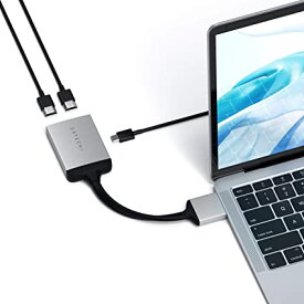 Satechi アルミニウム Type-C デュアル HDMI アダプター 4K 60Hz USB-C PD 充電付き (MacBook Pro/MacBook Air 2018以降, Mac Mini2018以降対応) (シルバー)