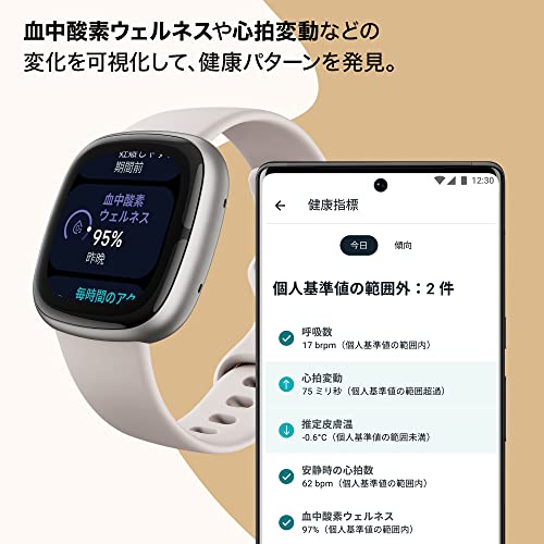 楽天市場】Suica対応 Fitbit Sense 2スマートウォッチ ルナホワイト 6