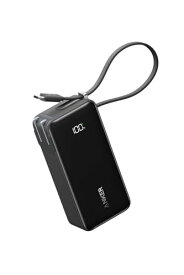 Anker Power Bank (10000mAh, Fusion, Built-In USB-C ケーブル) (10000mAh 30W出力モバイルバッテリー搭載 30W出力USB充電器) / LEDディスプレイ搭載/USB-Cケーブル一体型/コン