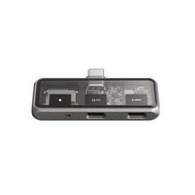 SATECHI USB-C ハブ モバイル、4K@60Hz HDMI、100W パススルー充電、10Gbps データ転送、MicroSD カードリーダー、4-in-1 アダプター、iPad、MacBook、Switch OLED など対応