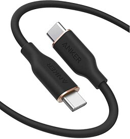 Anker PowerLine III Flow USB-C USB-C ケーブル 1.8m ミッドナイトブラック Anker絡まないケーブル USB PD対応 シリコン素材採用100W Galaxy iPad Pro MacBook Pro/Air