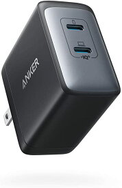 Anker PowerPort III 2-Port 65W (USB PD 充電器 USB-C 2ポート) 独自技術Anker GaN II採用/USB-PD対応/PPS規格対応/PSE技術基準適合/折りたたみ式プラグ MacBook PD対応Win