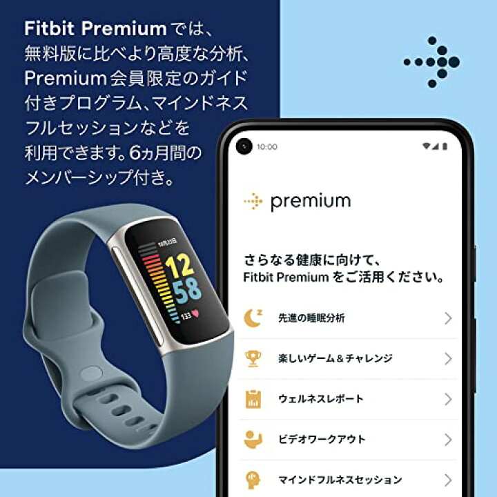 楽天市場】Suica対応 Fitbit Charge 5 トラッカー スチールブルー  