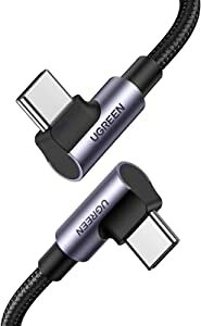UGREEN L字 USB Cケーブル PD 100W/5A急速充電 1M ナイロン編み usb-c タイプc ケーブルMacBook Pro/Air、Matebook、iPad Pro 2020、Chromebook、Pixel 4 XL、 Gala