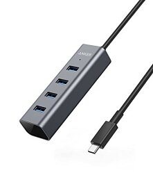 Anker USB-C 4ポート USB3.0 ハブ 40cm ケーブル MacBook iPad Pro ChromeBook Pixel 他対応 スリム設計 軽量 リモート テレワーク 在宅勤務 (グレー)