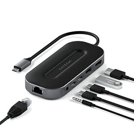 Satechi USB4 マルチハブ 6-in-1 イーサネット 2.5G, USB-C PD 充電, 8K HDMI, USB-A/USB-Cデータ, 音声ジャック (MacBook Pro/M2, iPad Pro など対応)