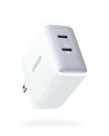 Anker PowerPort III 2-Port 65W (USB PD 充電器 USB-C 2ポート) 独自技術Anker GaN II採用/USB-PD対応/PPS規格対応/PSE技術基準適合/折りたたみ式プラグ MacBook PD対応Win