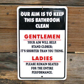 ティンサインプレート 「Gentlemen Aim」 #SPSMBR ガレージング 看板 アメリカ雑貨 アメリカン雑貨