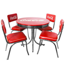 COCA-COLA BRAND コカコーラブランド テーブル＆チェア4脚セット （ PJ-300LT PJ-105C×4 ） インテリア 家具 アメリカ雑貨 アメリカン雑貨【代引き不可】