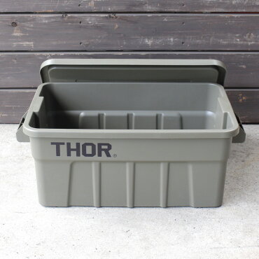 収納ボックスコンテナTHORソーラージトートコンテナーフタ付き53LオリーブスクエアTRUSTアメリカ雑貨アメリカン雑貨