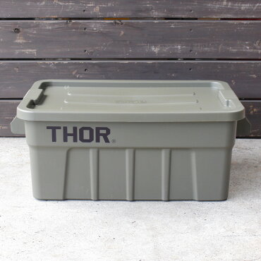 収納ボックスコンテナTHORソーラージトートコンテナーフタ付き53LオリーブスクエアTRUSTアメリカ雑貨アメリカン雑貨