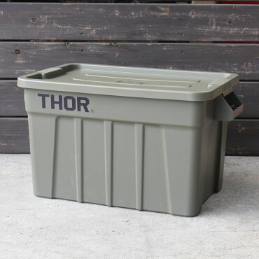 収納ボックスコンテナTHORソーラージトートコンテナーフタ付き75LオリーブスクエアTRUSTアメリカ雑貨アメリカン雑貨