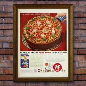 ヴィンテージ アドバタイジングフレーム＜ANN PAGE MACARONI 食品広告＞ アメリカ雑貨 アメリカン雑貨