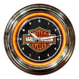 Harley-Davidson ハーレーダビッドソン B&S LEDクロック HDL-16633 ネオンクロック 壁掛け時計 ネオン管 インテリア ヴィンテージ アメリカ雑貨 アメリカン雑貨