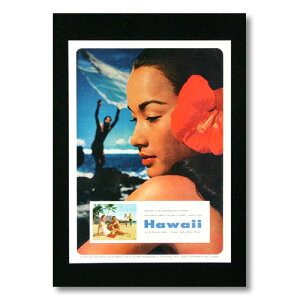 ハワイアンポスター フラガールシリーズ ＜HAWAII FACE OF WOMAN w Hibiscus＞ F-41 アメリカ雑貨 アメリカン雑貨